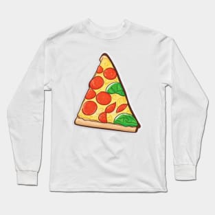 Cartoon Pizza Slice Long Sleeve T-Shirt